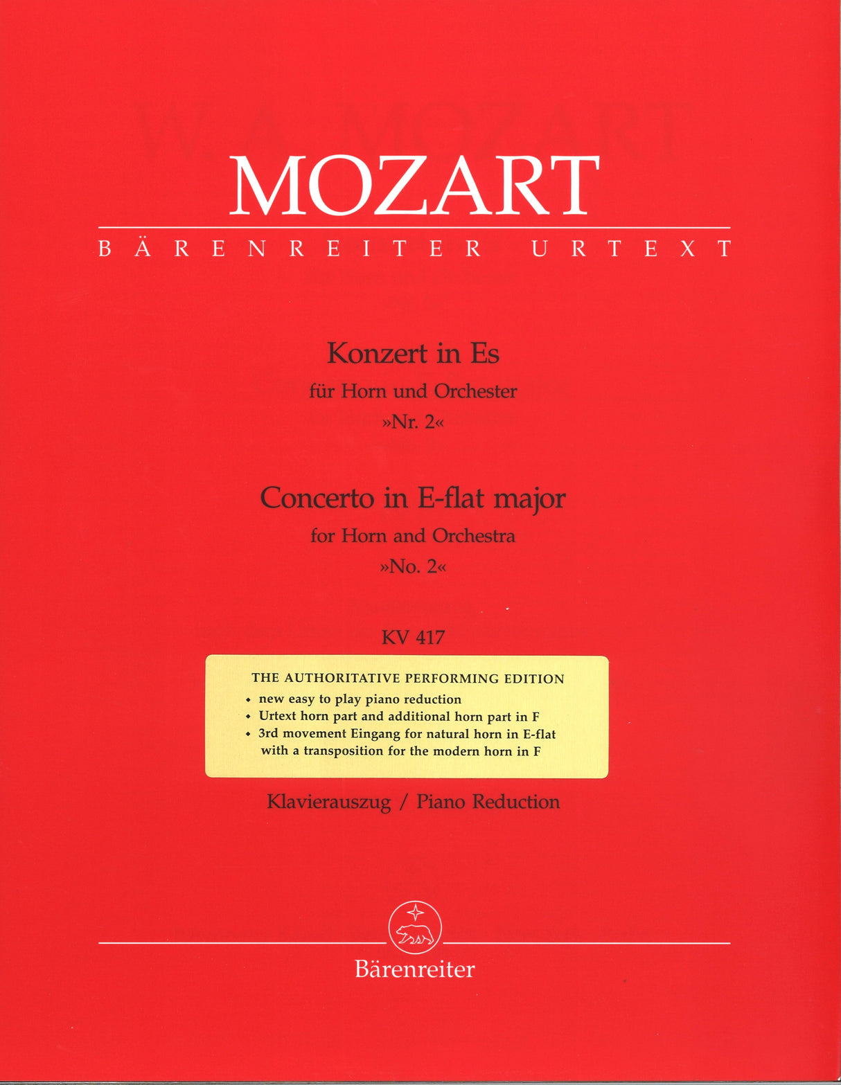 Mozart, Concerto KV 417 (No. 2) (Barenreiter)
