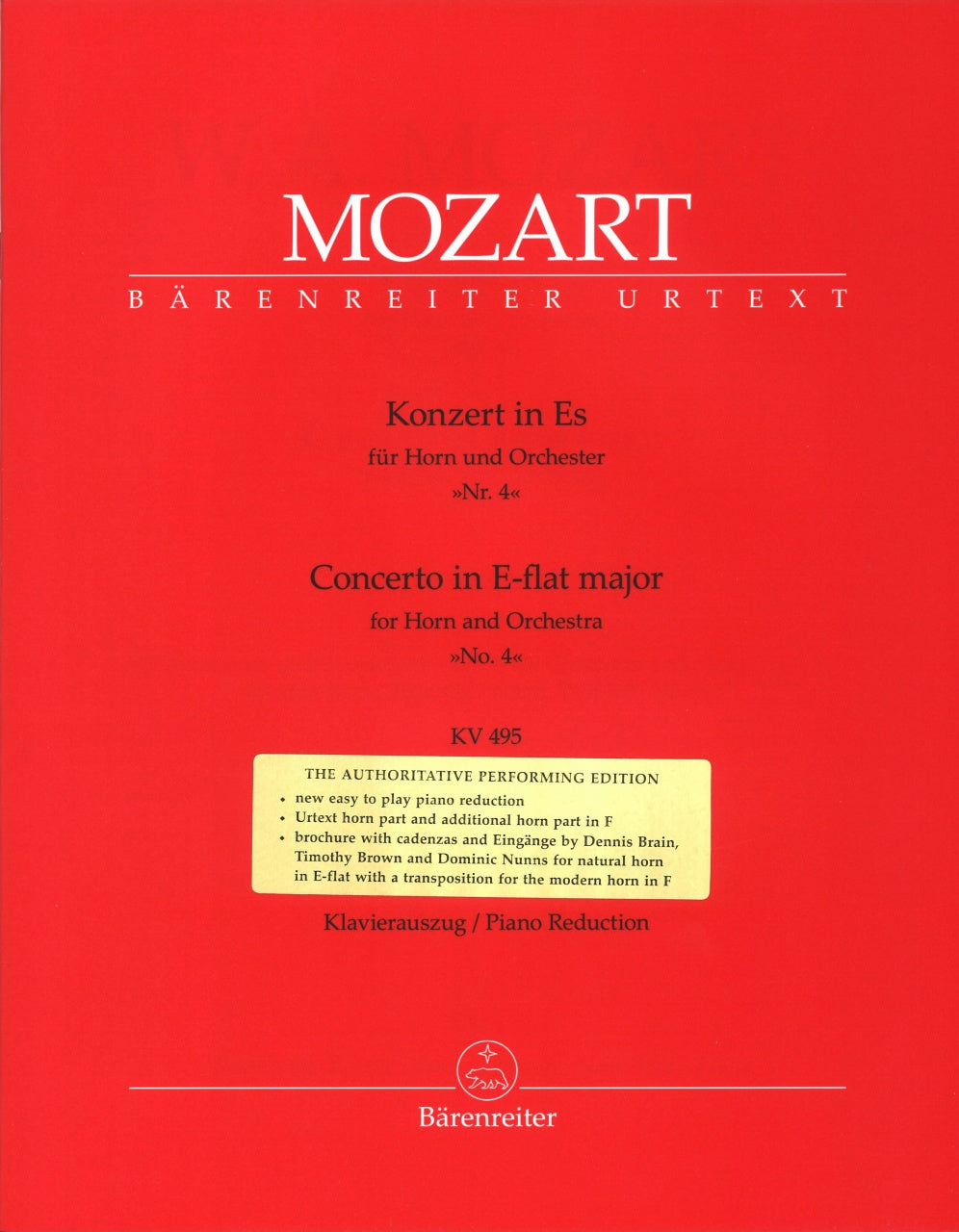 Mozart, Concerto KV 495 (No. 4) (Barenreiter)