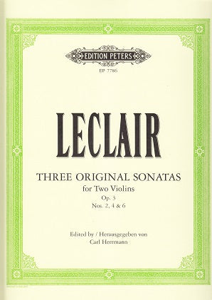 Leclair, Sonatas op. 3/2, 4, 6 (2Vn) (Peters)