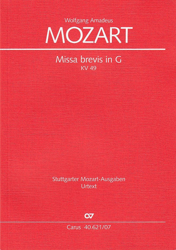 Mozart, Missa brevis KV 49 in G (Carus)
