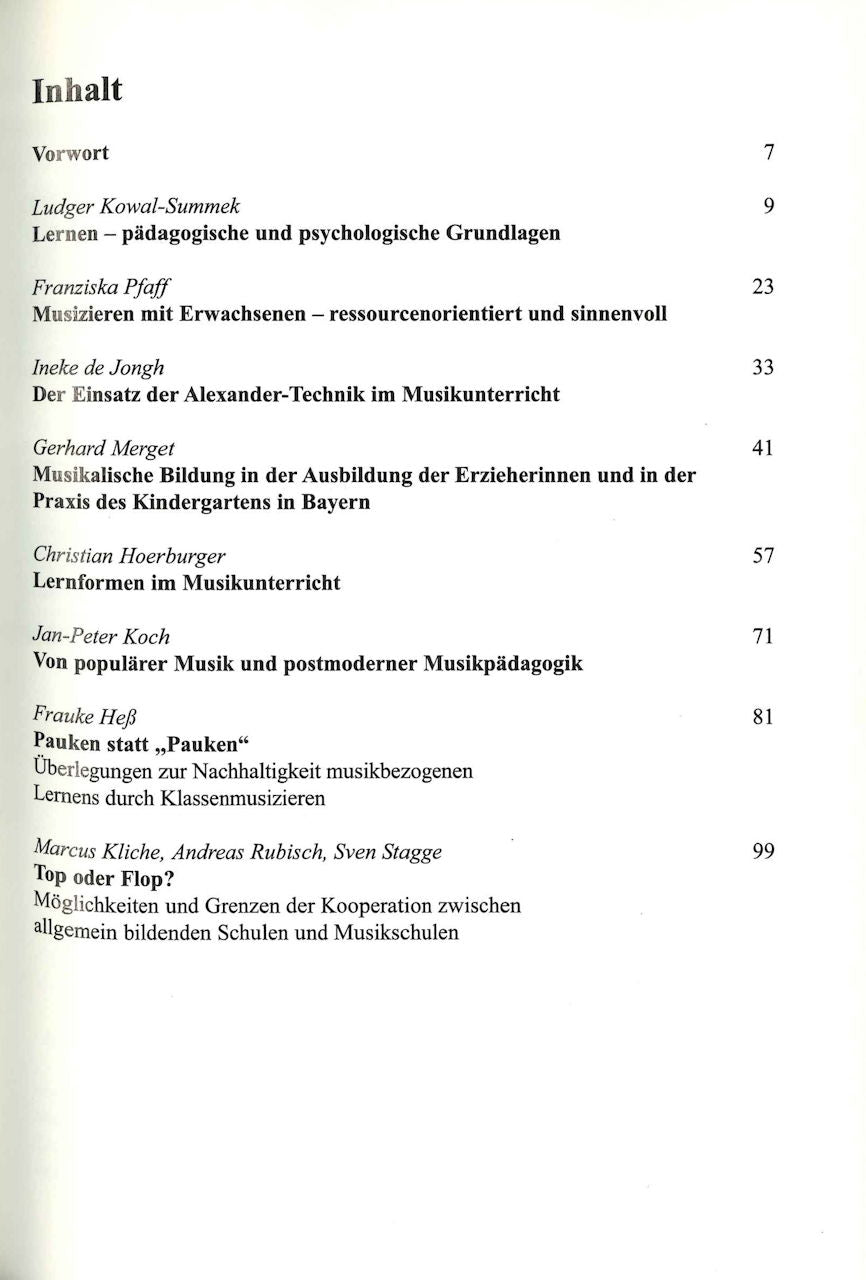 Hess, Zugange zur Musik: Formen (Bosse)