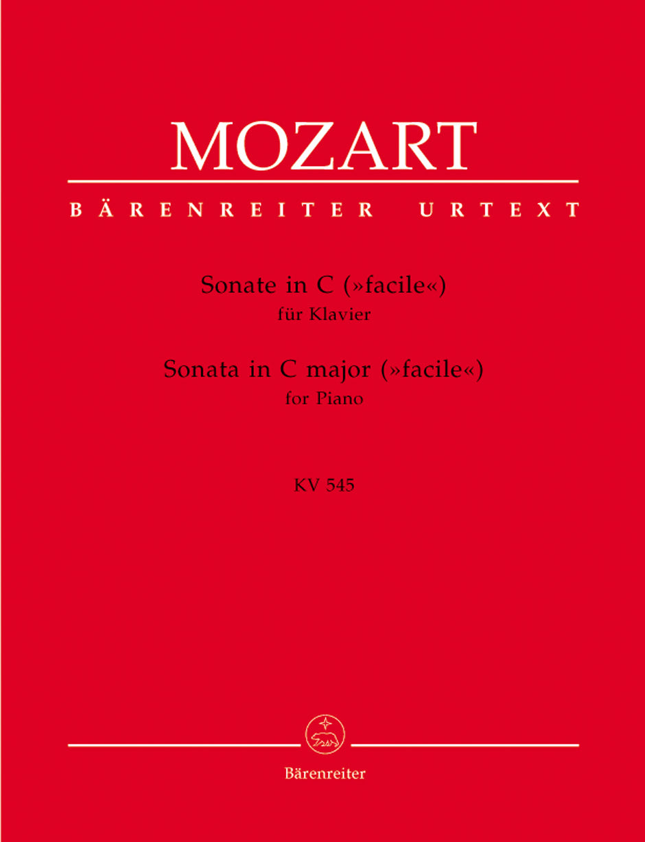 Mozart, Sonata KV 545 in C (+fing.) (Barenreiter)