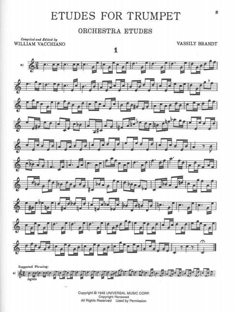 Brandt, Etudes for Trumpet (Vacchiano) (Hal Leonard)