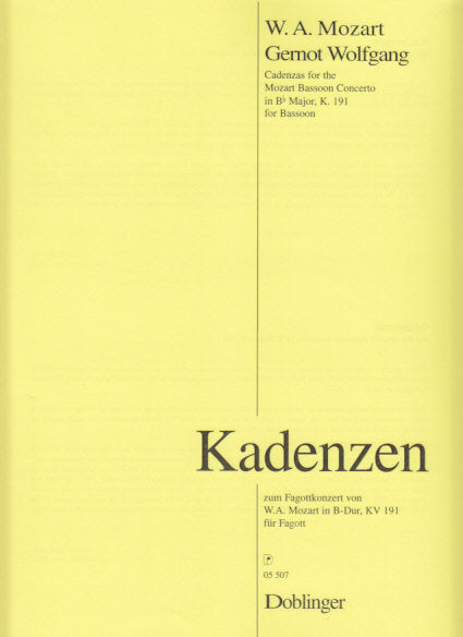 Mozart/Wolfgang, Concerto KV 191, Cadenz (Doblinger)