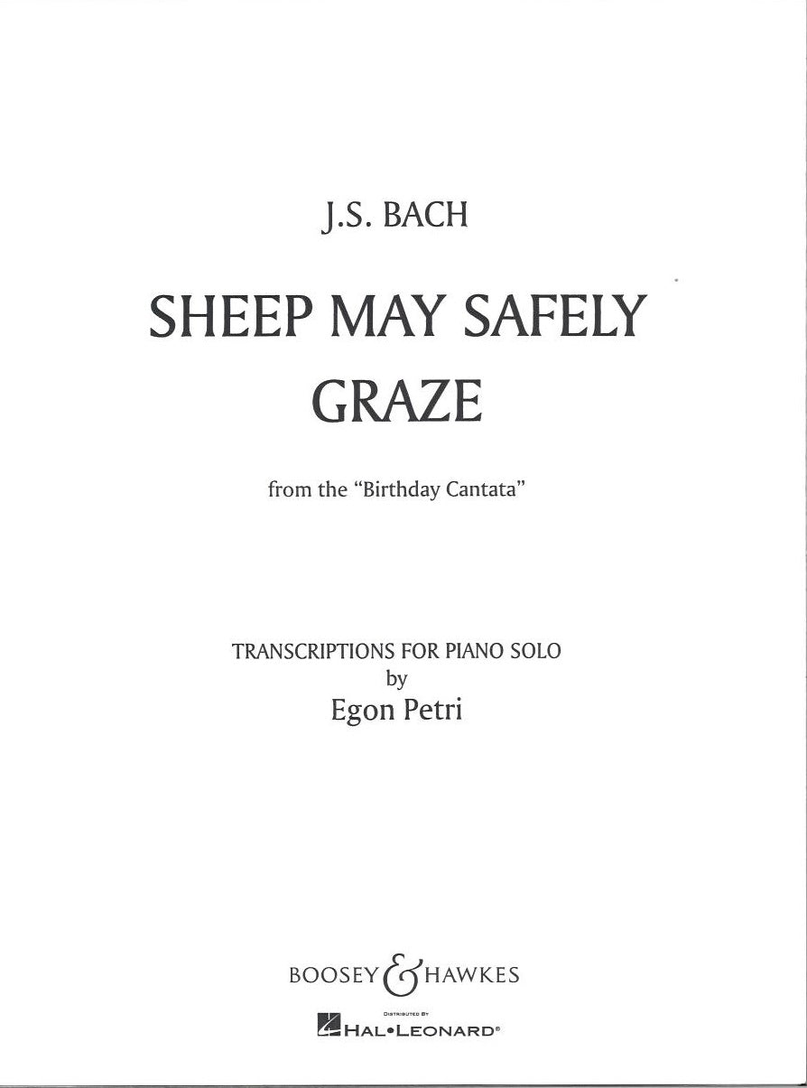 Bach, Sheep May Safely Graze (Boosey)