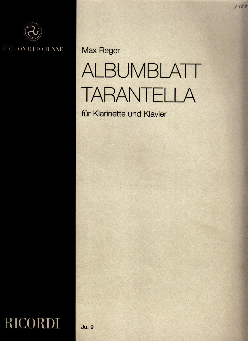 Reger, Albumblatt; Trantella (Otto Junne/Ricordi)