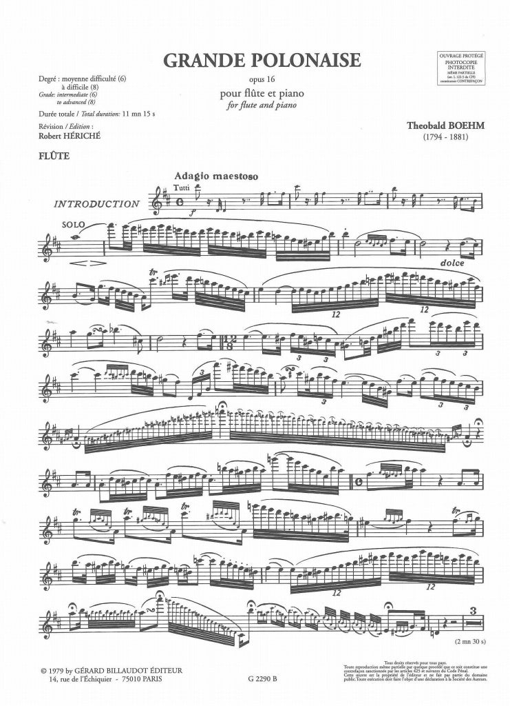 Boehm, Grande Polonaise op. 16 (Heriche) (Billaudot)