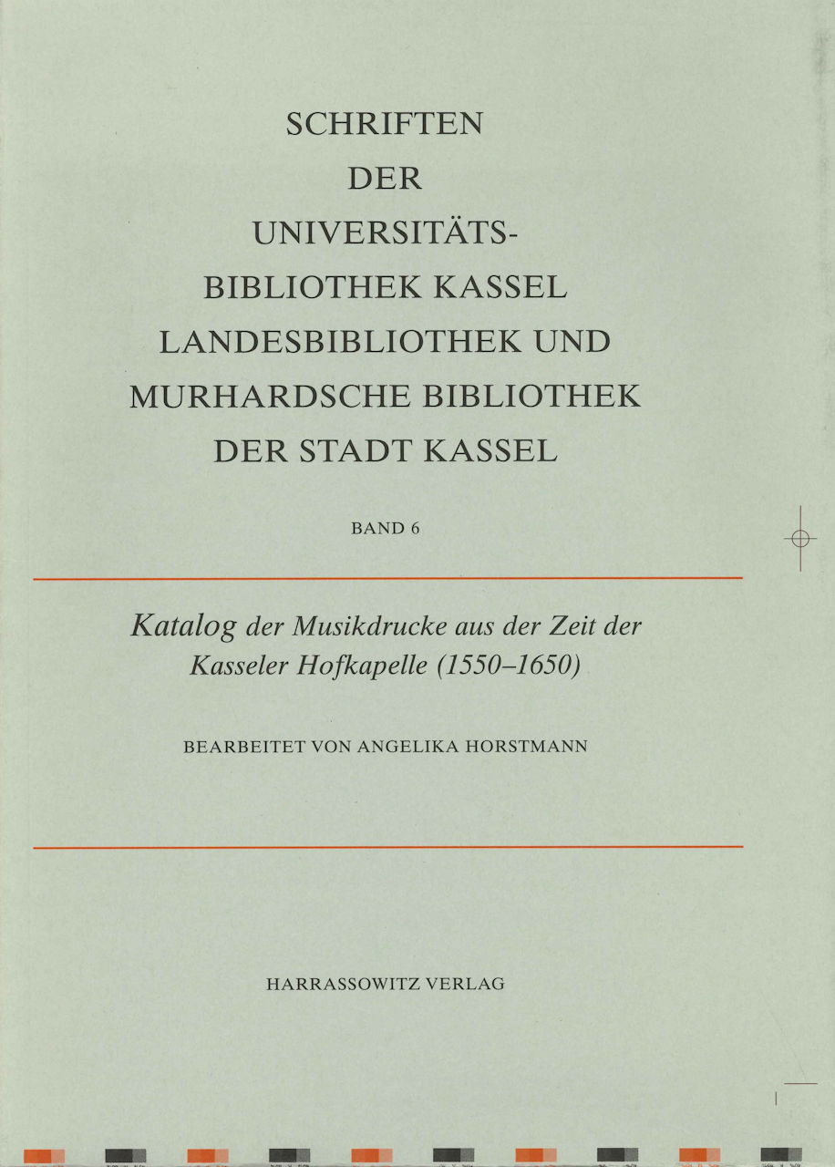 Katalog Musikdrucke Kasseler Hofkapelle (Harrassowitz)