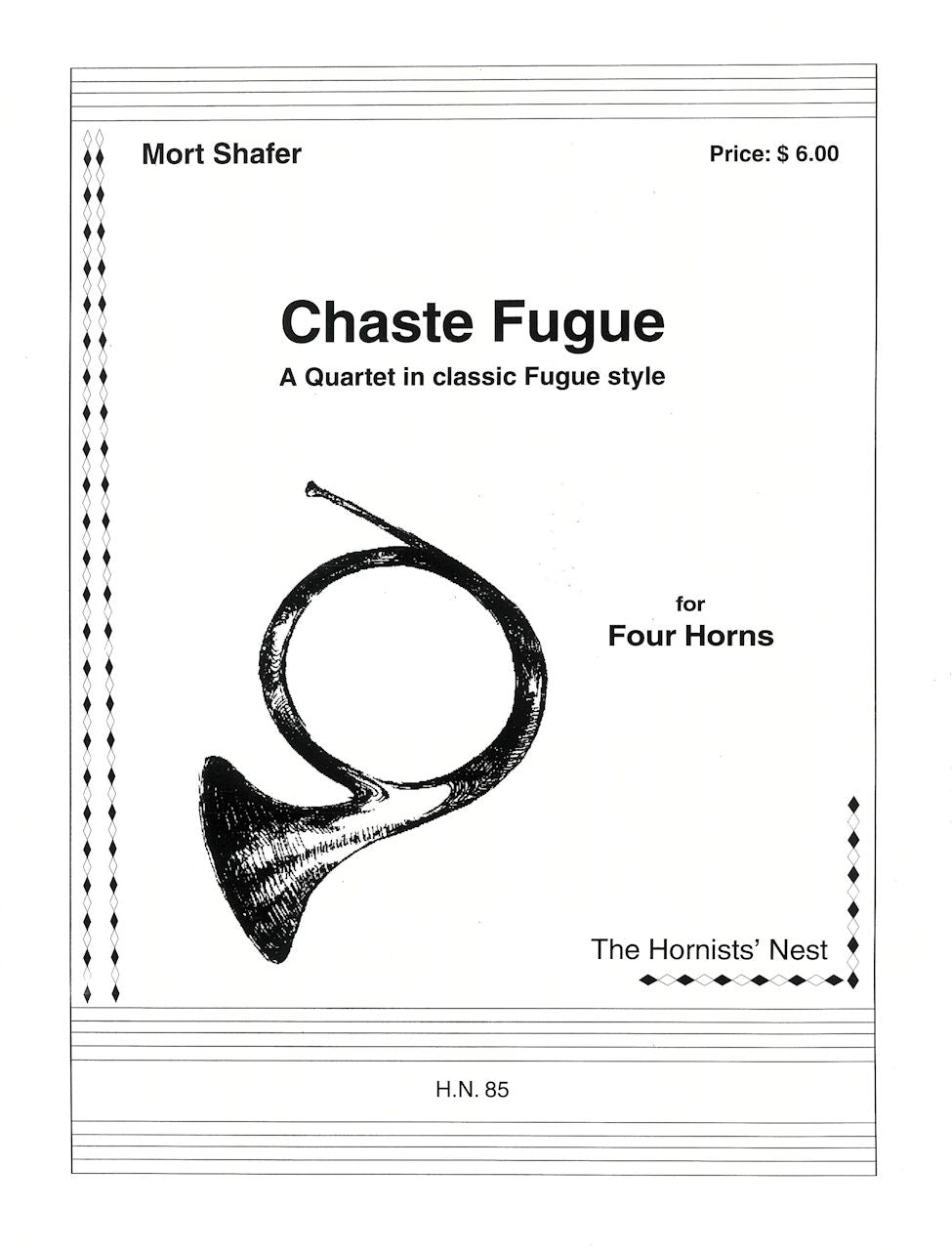 Shafer, Chaste Fugue (4Hn) (Hornists' Nest)