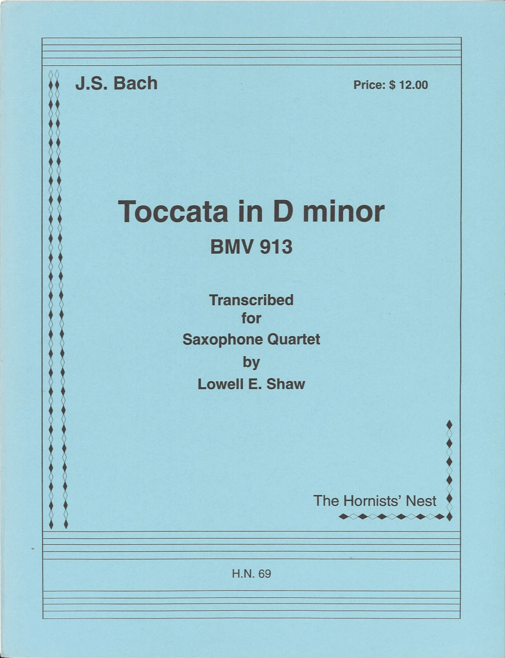 Bach, Toccata in d, BWV 913 (SATBr Sax) (Hornists' Nest)