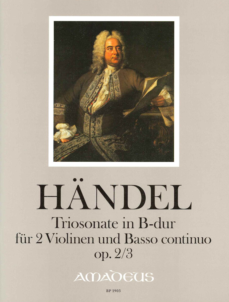 Handel, Sonata op. 2/3 in Bb (2Vn,Bc) (Amadeus Verlag)