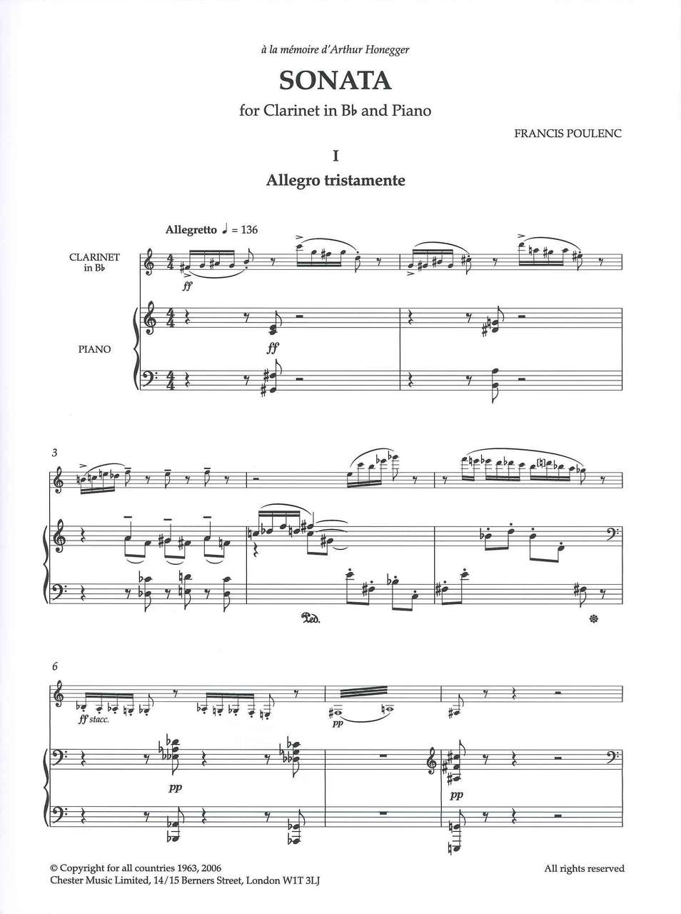 Poulenc, Sonata (rev. 2006) (Chester)