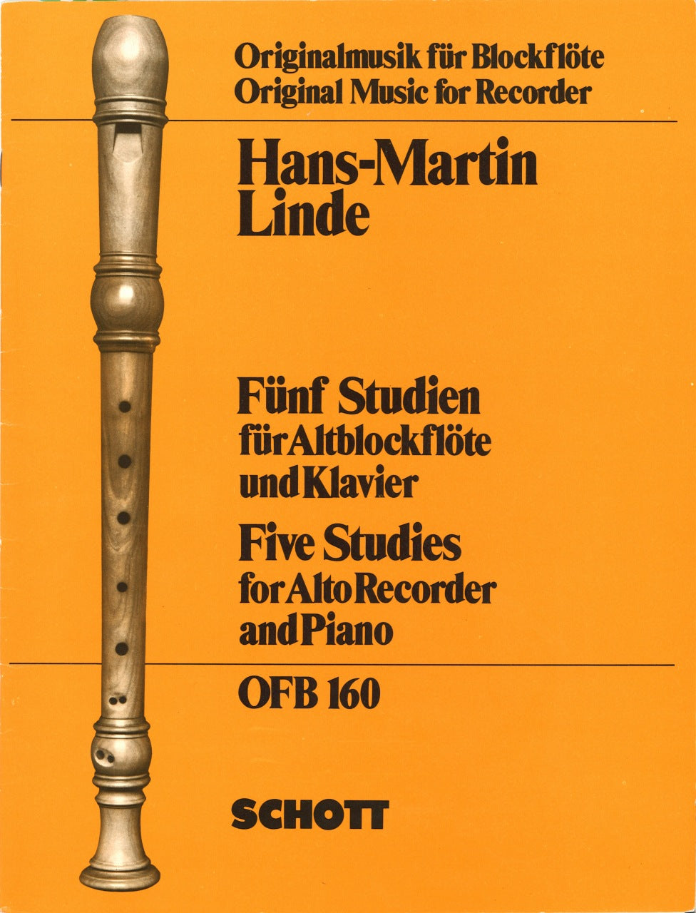 Linde,H-M., 5 Studien fur Altoblockflote (Schott)