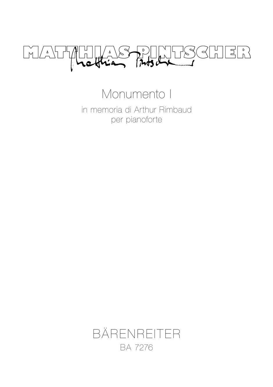 Pintscher, Monumento 1 (Barenreiter)