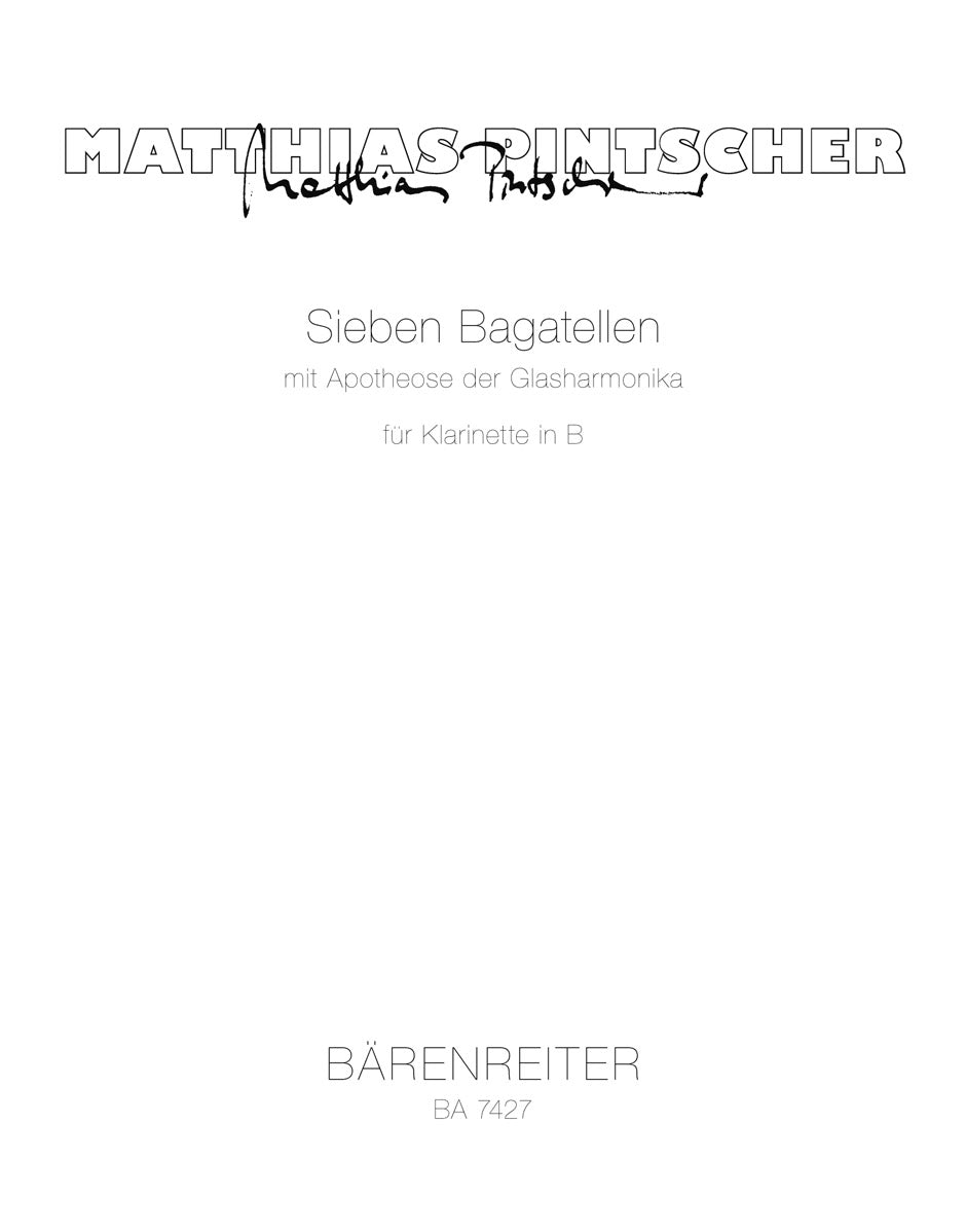 Pintscher, 7 Bagatellen (Bb Cl Solo) (Barenreiter)