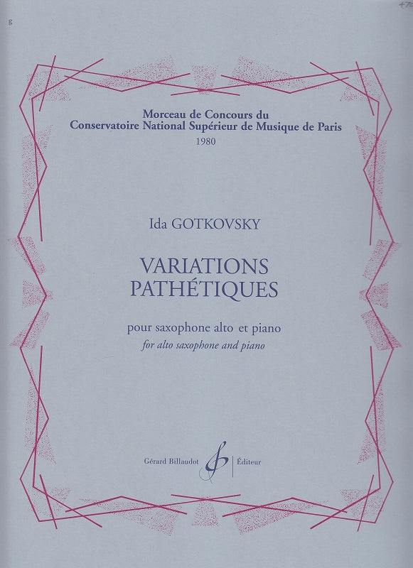 Gotkovsky, Variations pathetiques (Billaudot)