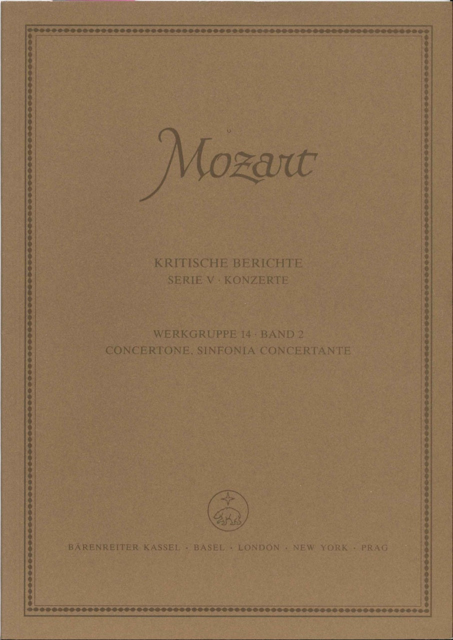 Neue Mozart-Ausgabe 5/14/2 Kirt.Berichte (Barenreiter)