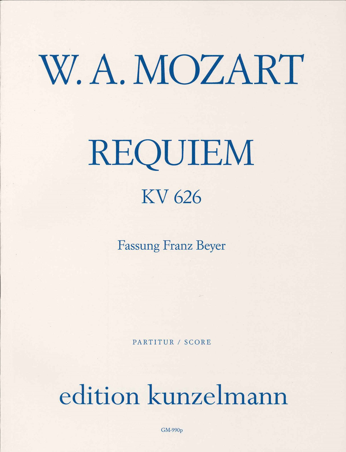 Mozart, Requiem (Beyer) (rev. 2005) (Kunzelmann)