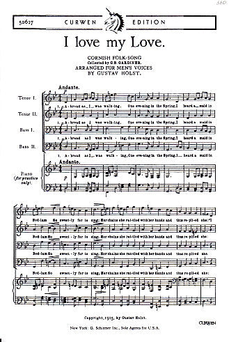 Holst, I love my love op. 36b/5 (TTBB) (Curwen)