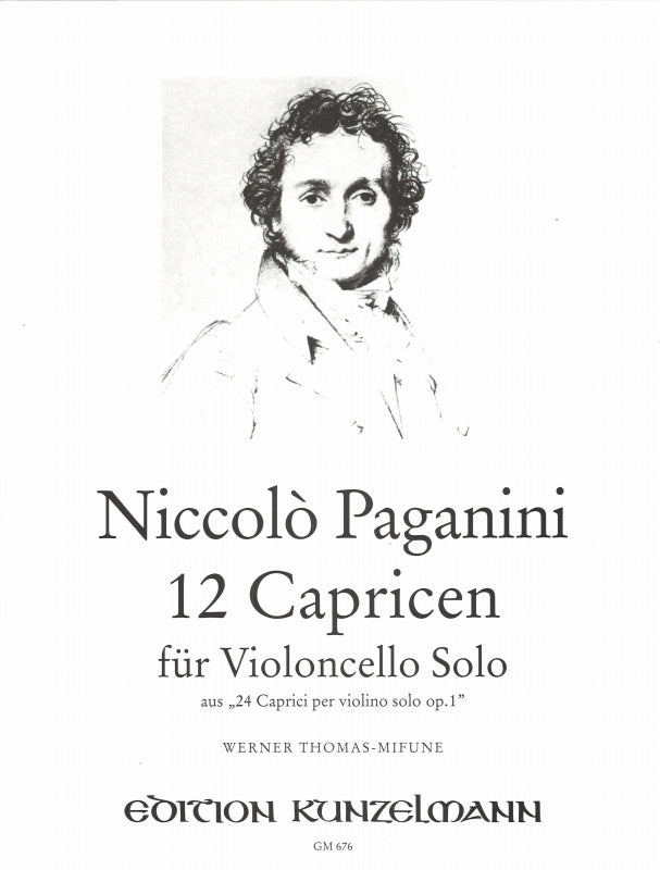 Paganini, 12 Capricen aus op. 1(Vc Solo) (Kunzelmann)