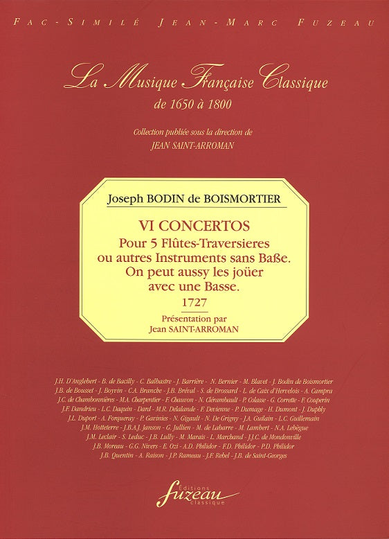 Boismortier, 6 Concertos op. 15 (Facs) (Fuzeau)