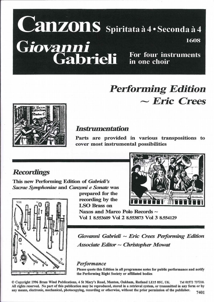 Gabrieli, Canzon La Spiritata; seconda (Brass Wind Publications)