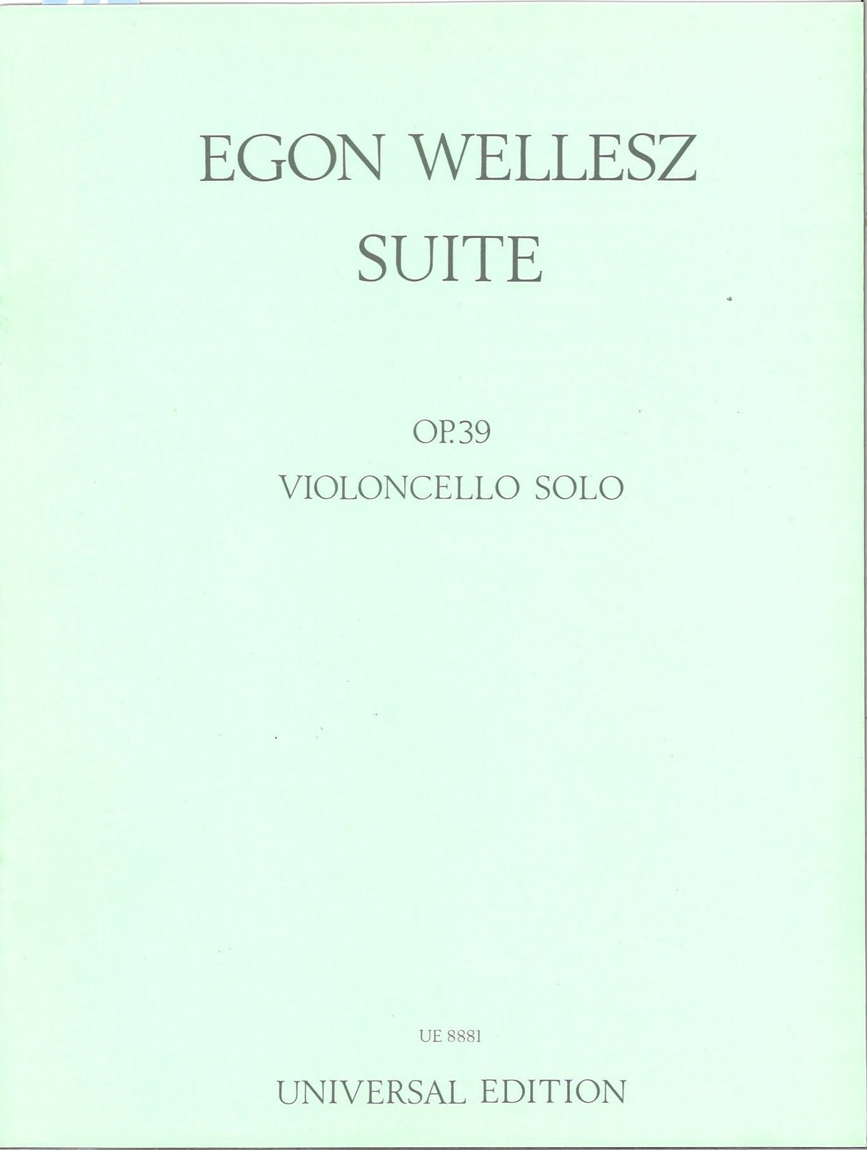 Wellesz, Suite op. 39 (Vc Solo) (Universal)