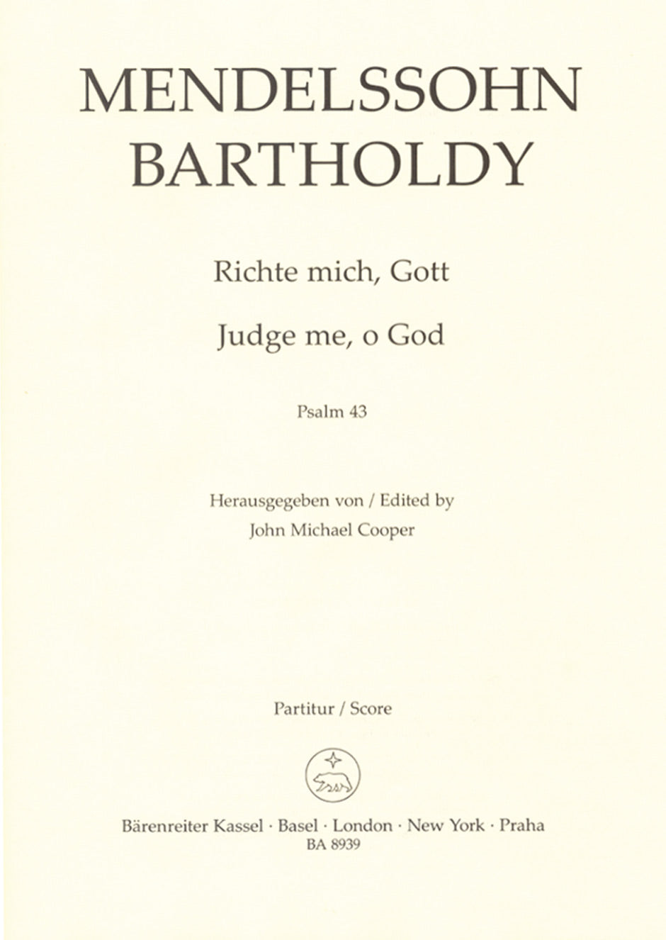 Mendelssohn, Psalm op. 78/2 [G/E] (Barenreiter)