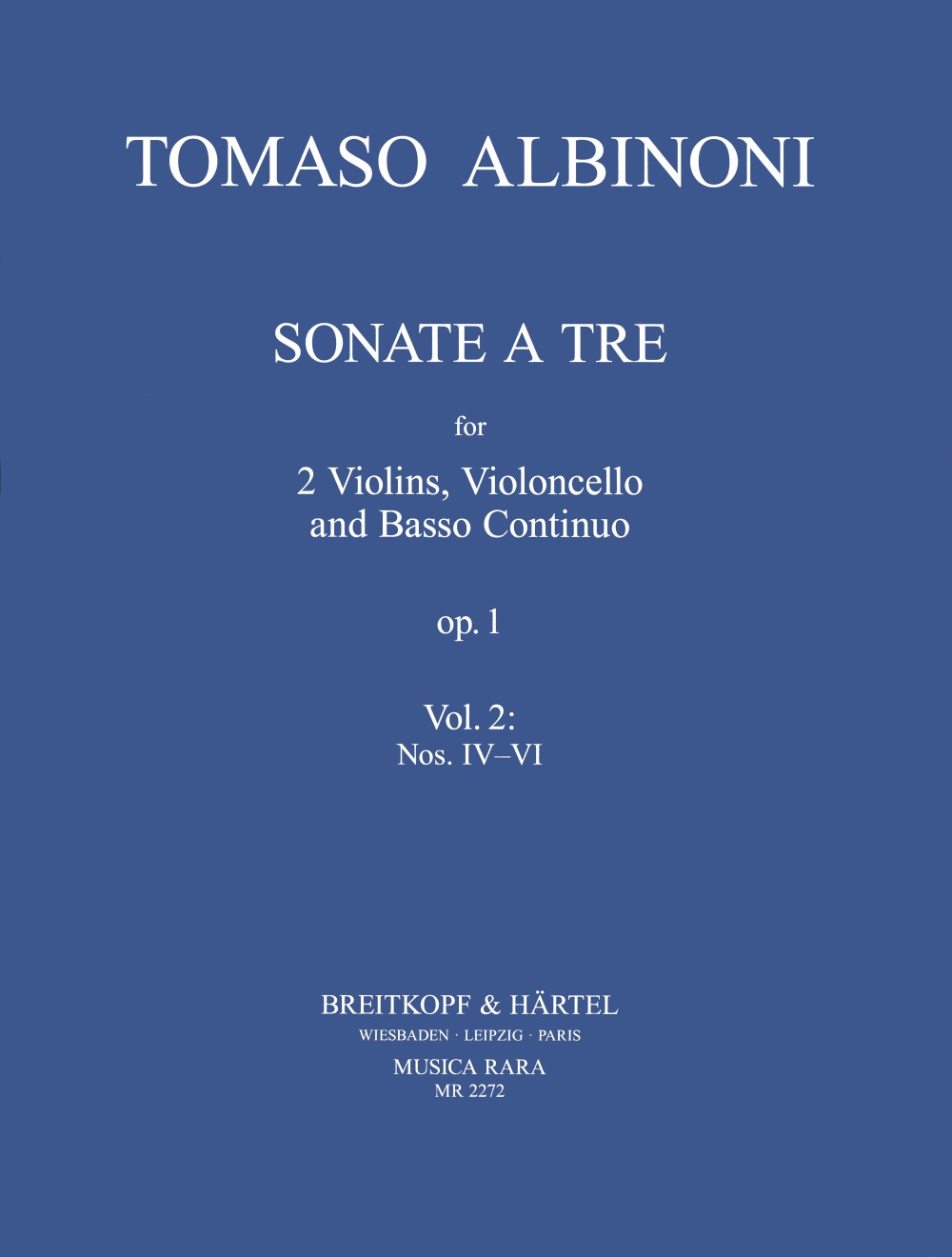 Albinoni, Sonate a tre op. 1, vol. 2 (Musica Rara)