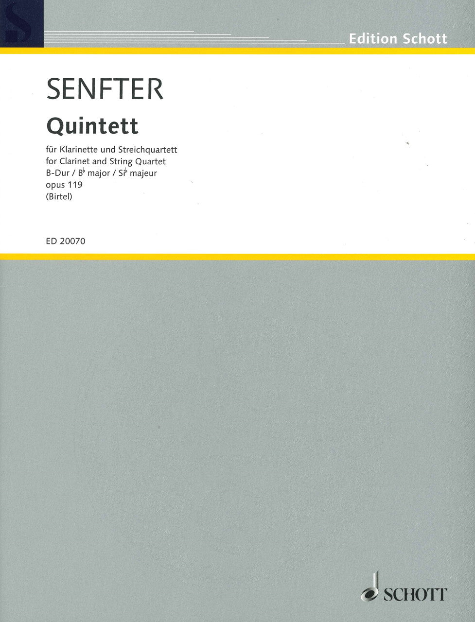 Senfter, Quintett (Cl,Str) (Schott)