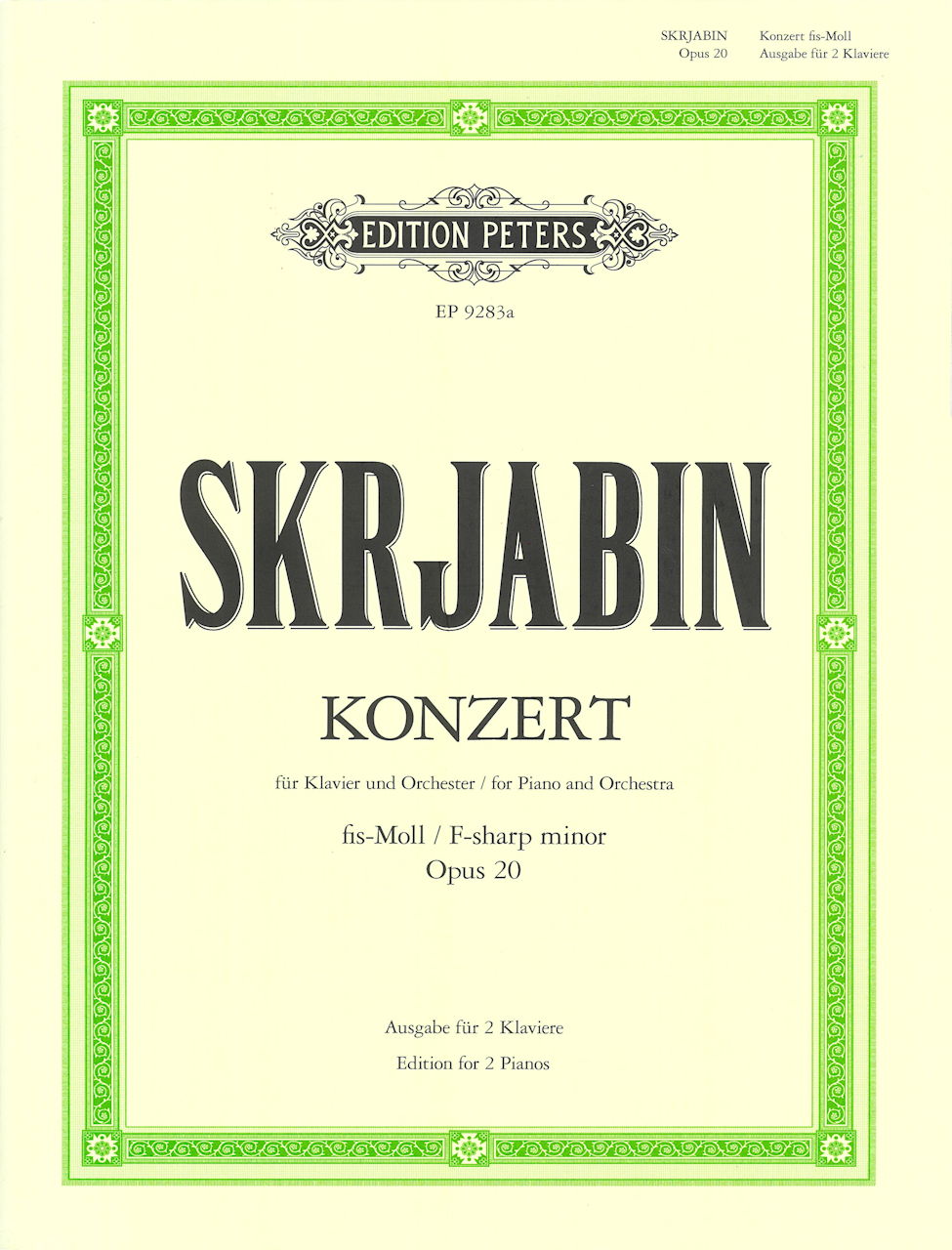 Scriabin, Concerto op. 20 in f# (Peters)