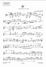 Dusapin, If (1984) (Cl Solo) (Salabert)
