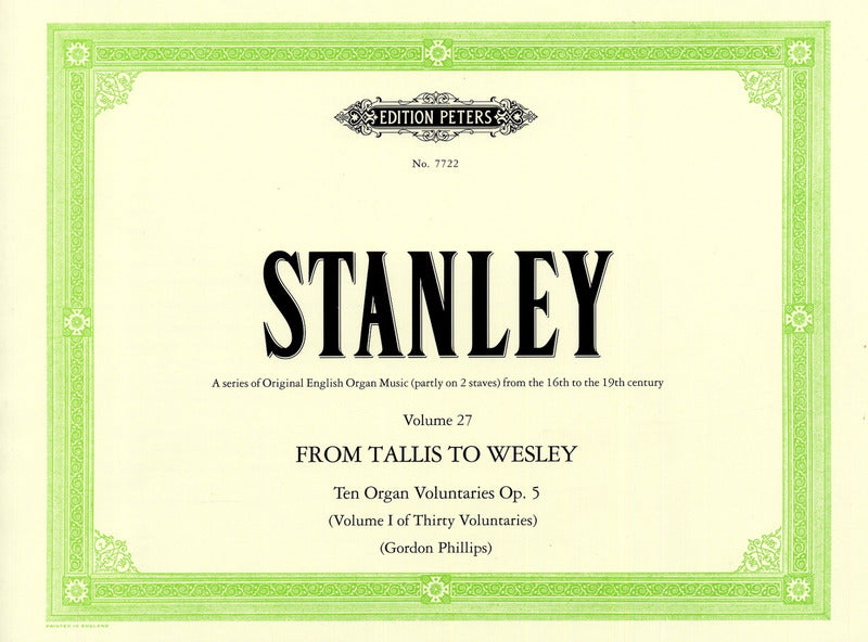 Stanley, 10 Voluntaries op. 5 (Peters)