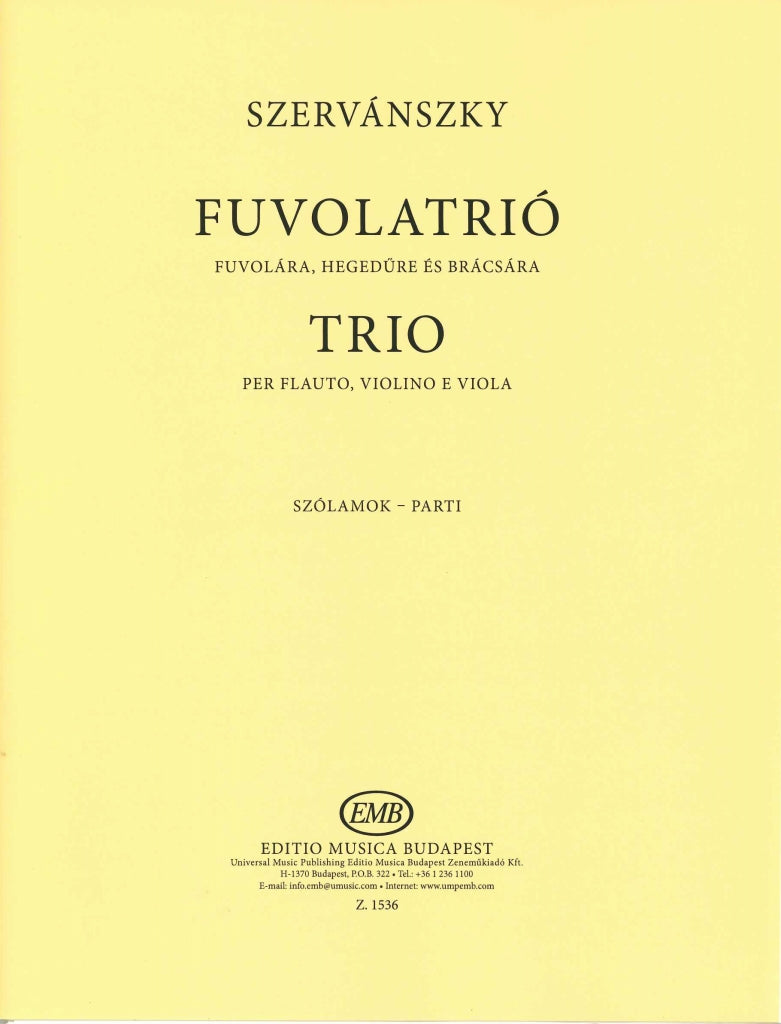 Szervanszky, Trio (Fl,Vn,Va) Parts (Editio Musica Budapest)