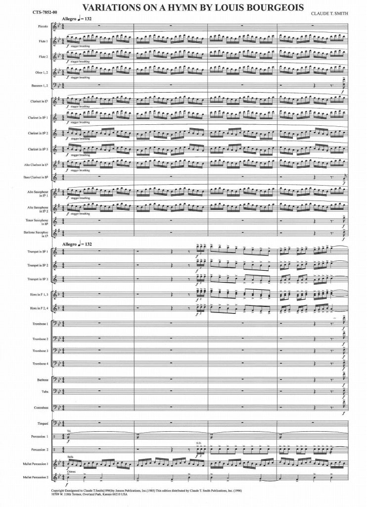 Smith, Variations on a Hymn by Bourgeois (C.T.Smith/Barnhouse)