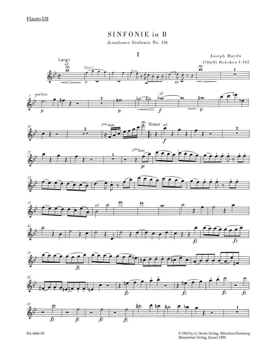 Haydn, Symphony No. 102 Wind Set (Barenreiter)