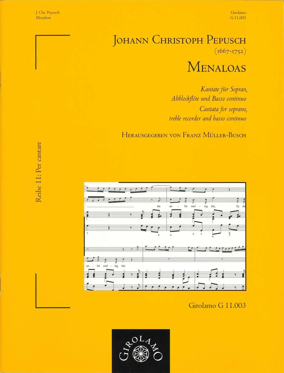 Pepusch, Menaloas: Kantate [E] (Girolamo Musikverlag)