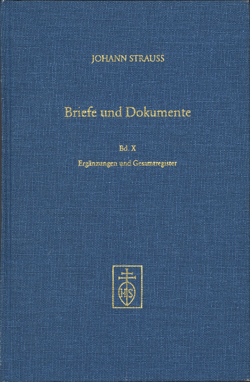 Strauss II,J., Briefen & Dokumenten 10 (Hans Schneider)