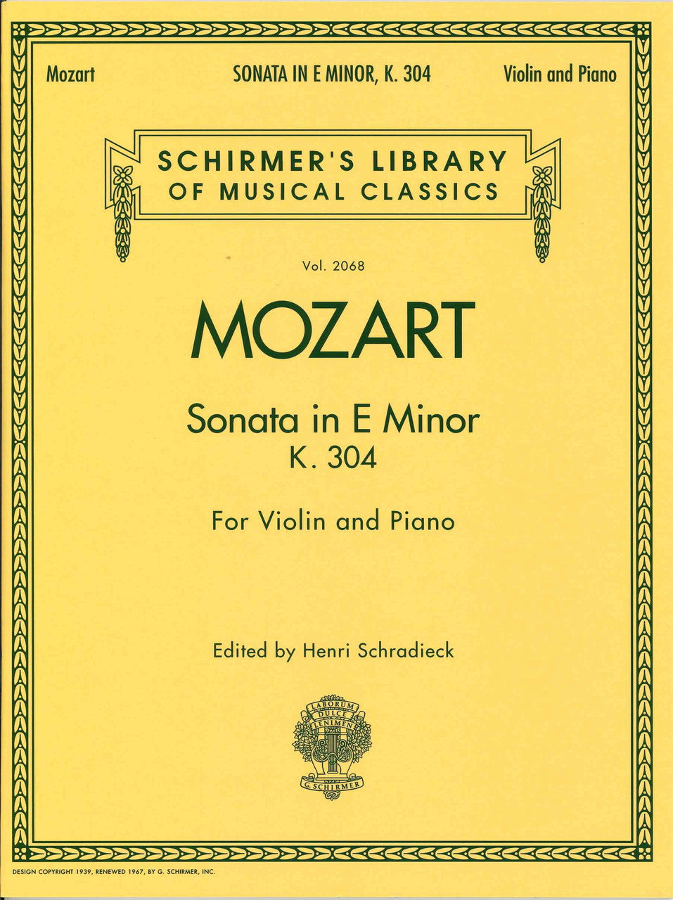 Mozart, Sonata KV 304 (Schradieck) (G.Schirmer)