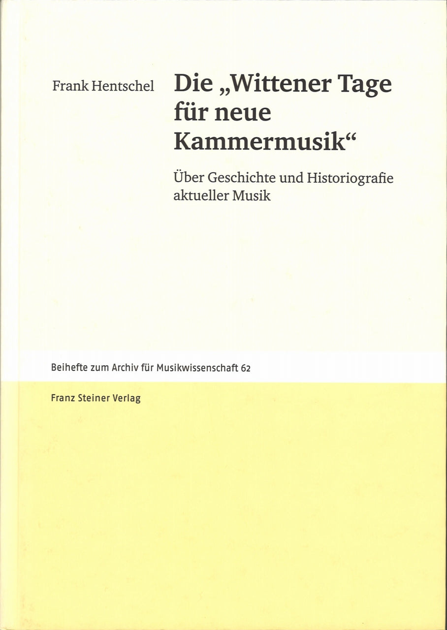 Hentschel, Wittener Tage fur neue (Franz Steiner)