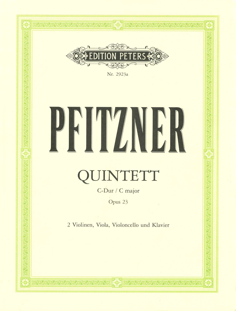Pfitzner, Quintett op. 23 in C (Peters)
