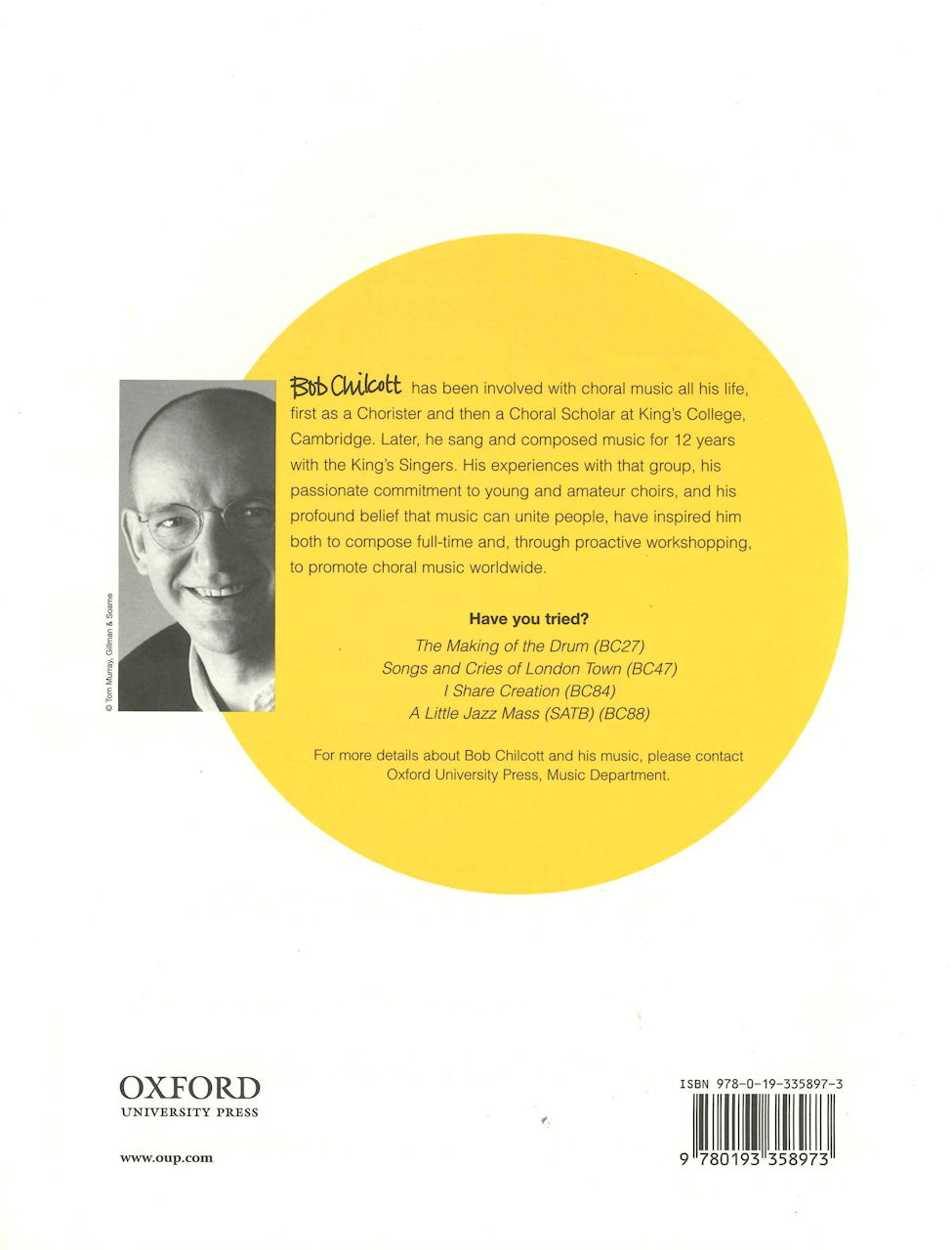 Chilcott, Butterfly's Son (SAB,Pf) (Oxford University Press)