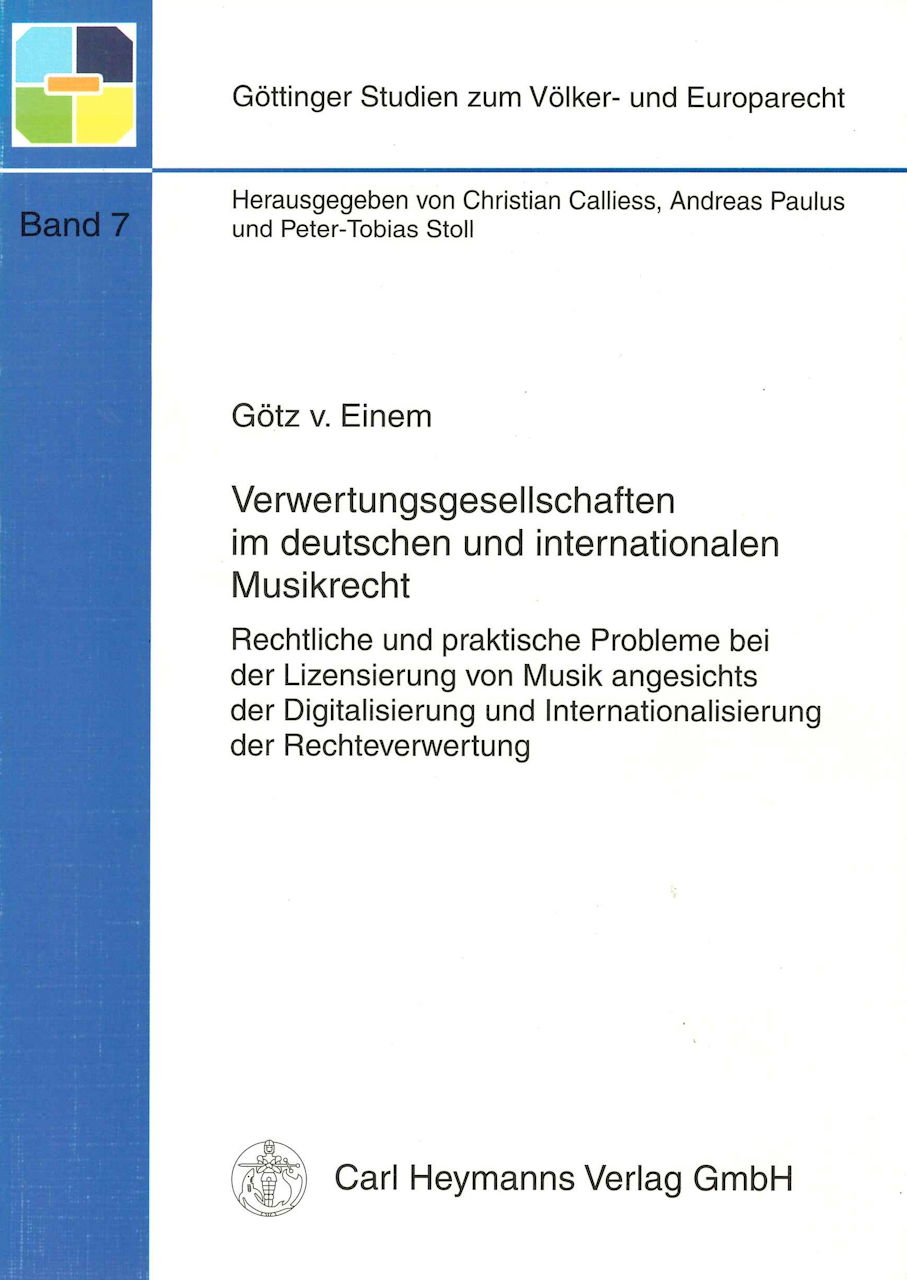 Einem, Verwertungsgesellschaften (C. Heymanns)