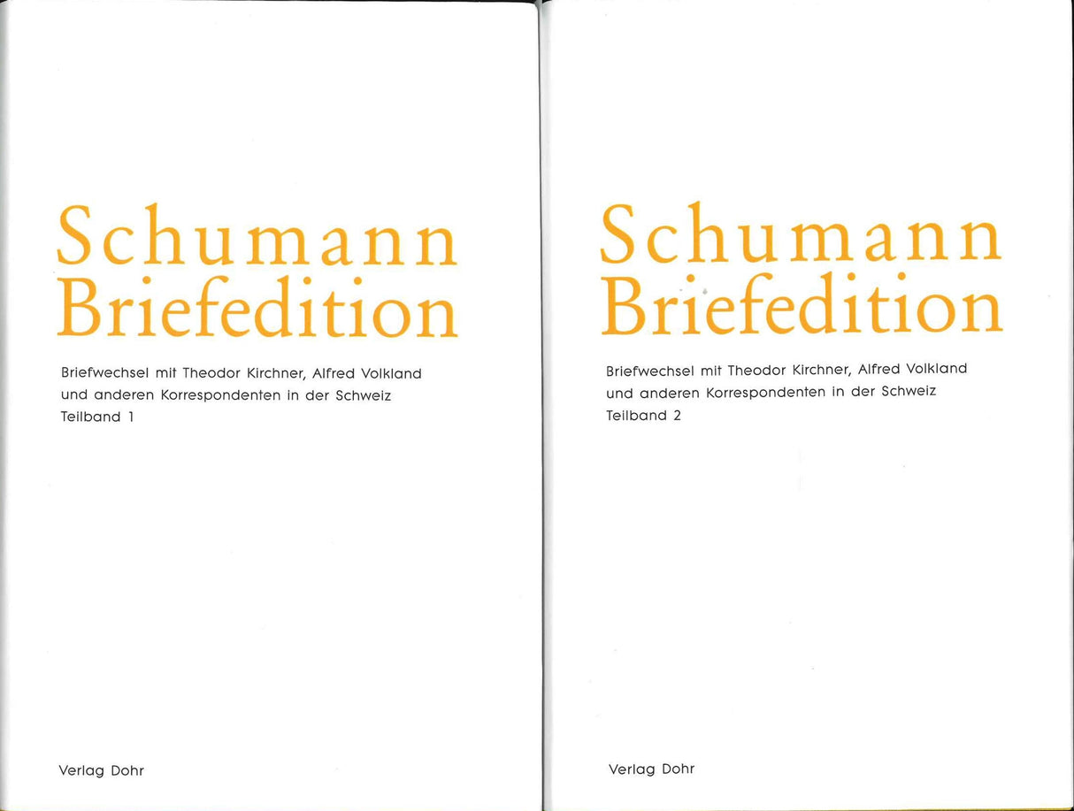 Schumann Briefedition 2/10 (2-vol. Set) (Dohr)