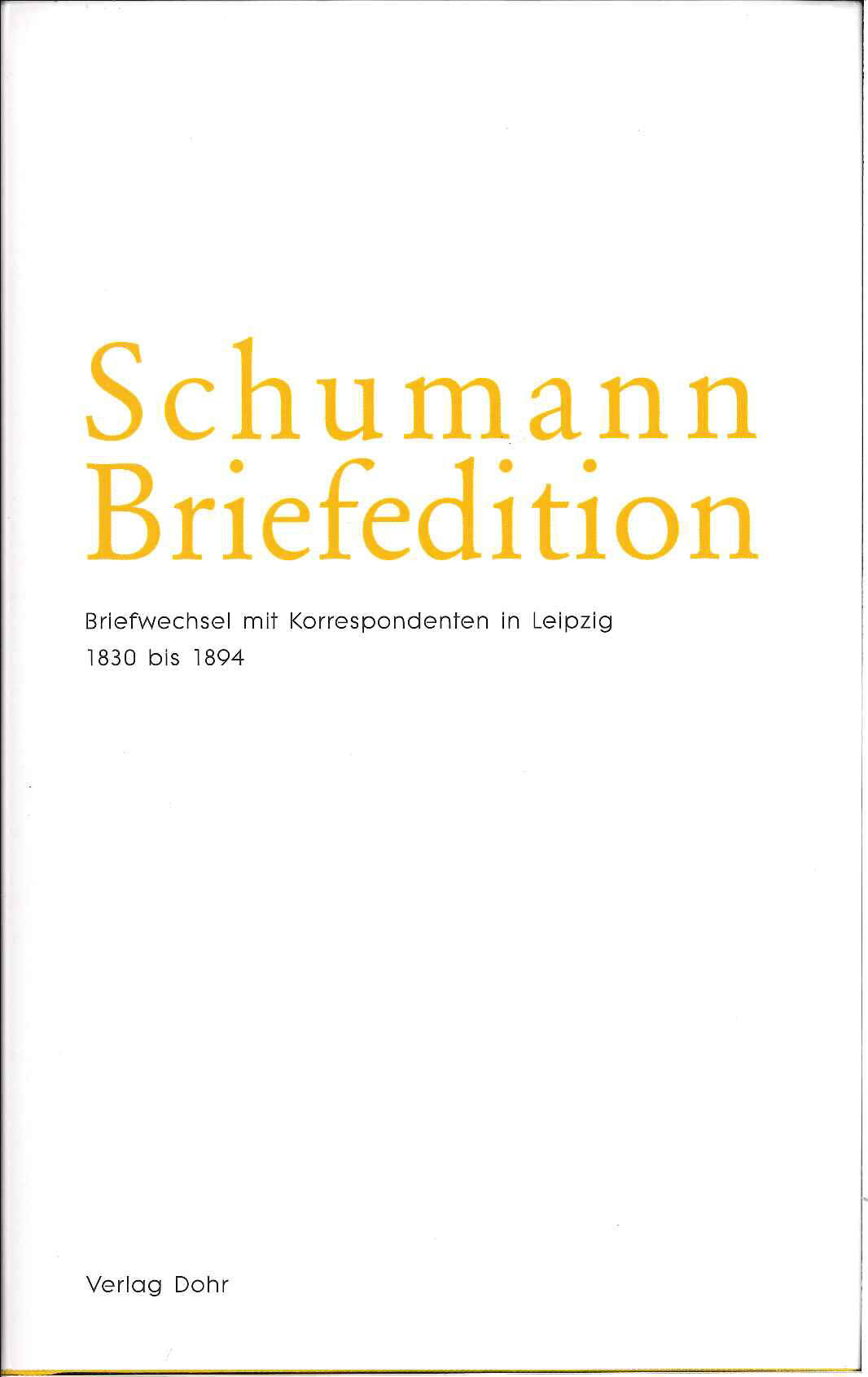 Schumann Briefedition II/20 (Dohr)