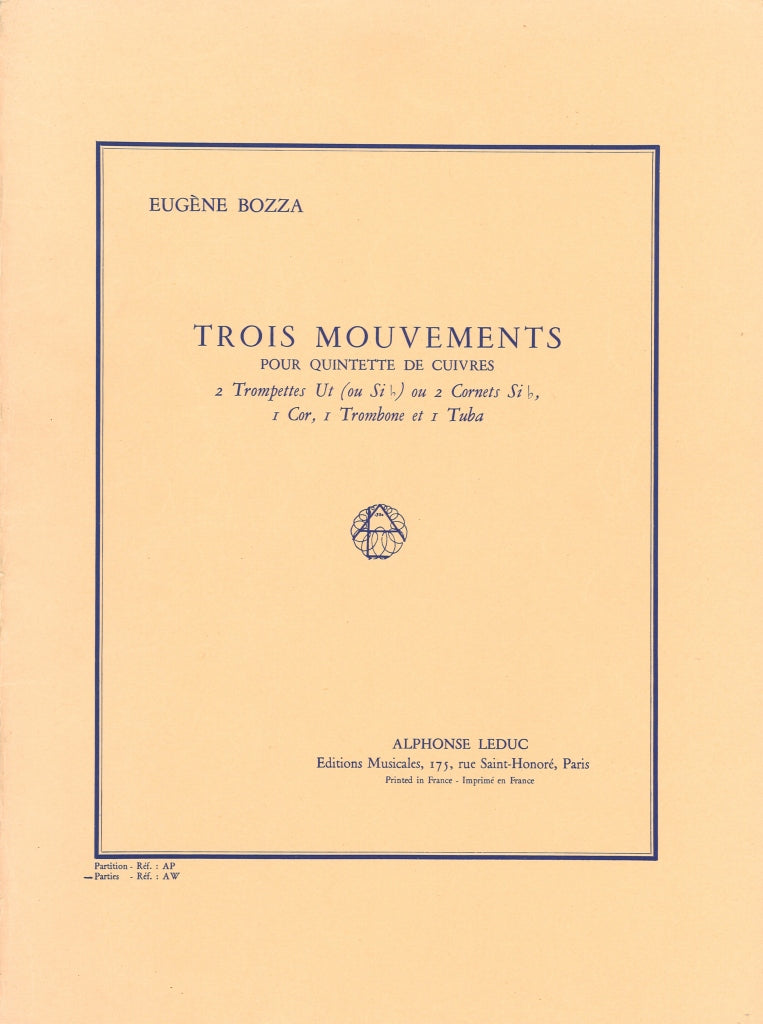 Bozza, 3 Mouvements (2Trp,Hn,Tbn,Tba) (Leduc)