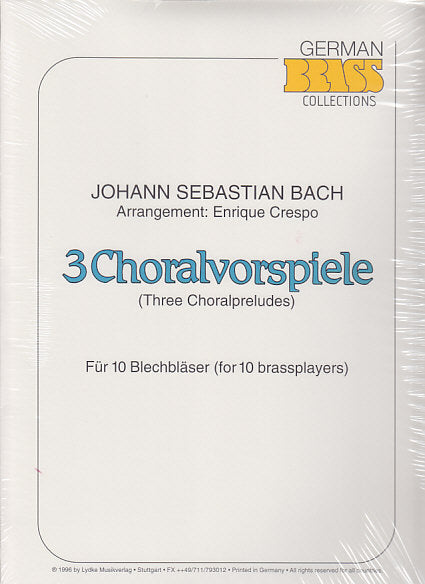 Bach, 3 Choralvorspiele (10-part Brass) (Lydke)