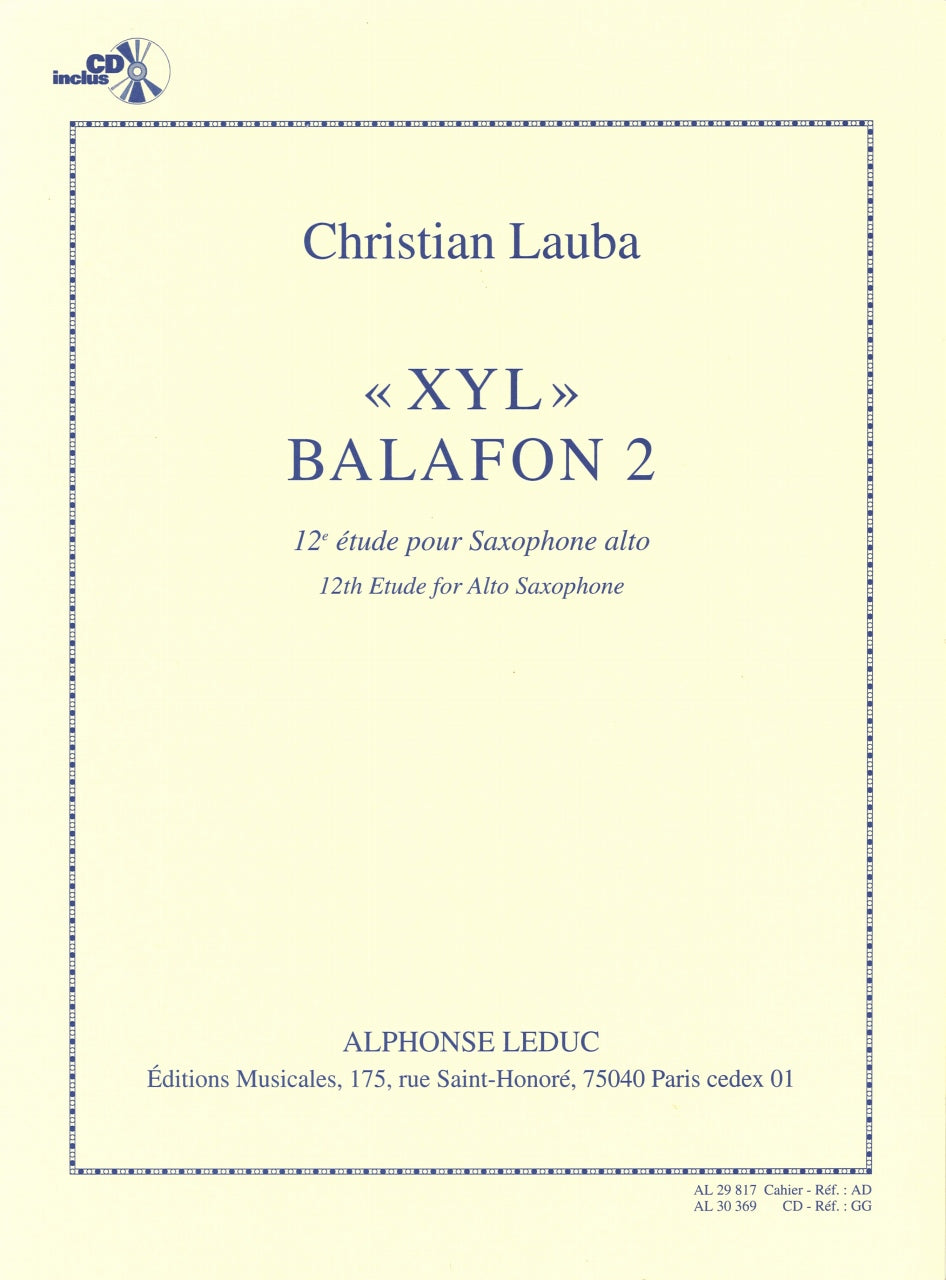 Lauba, Xyl, Balafon 2 (with CD) (Leduc)
