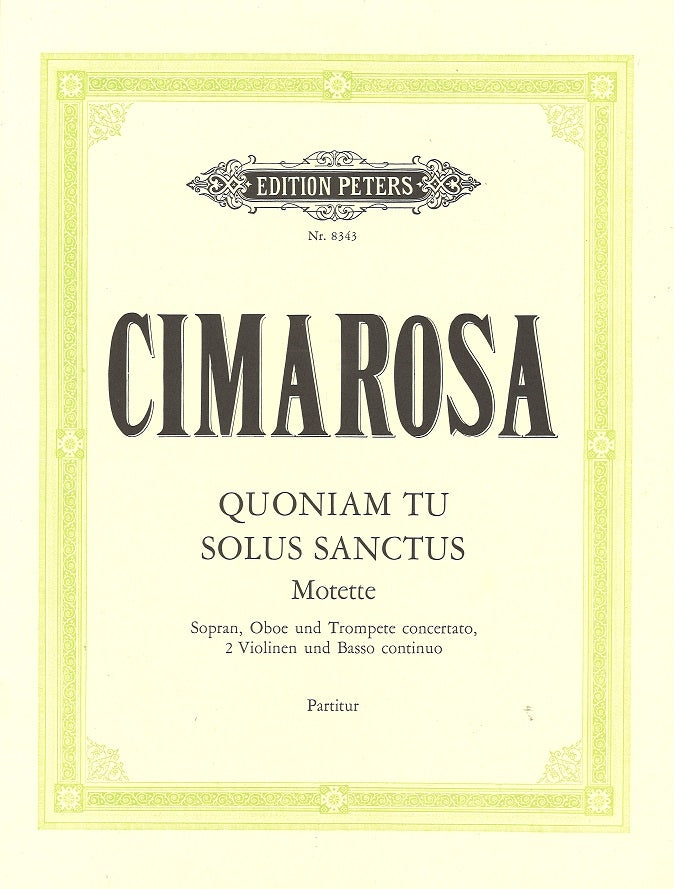 Cimarosa, Quoniam...: Motette (Partitur) (Peters)