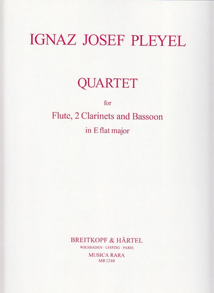 Pleyel, Quartet in Eb (Fl,2Cl,Bn) (Musica Rara)